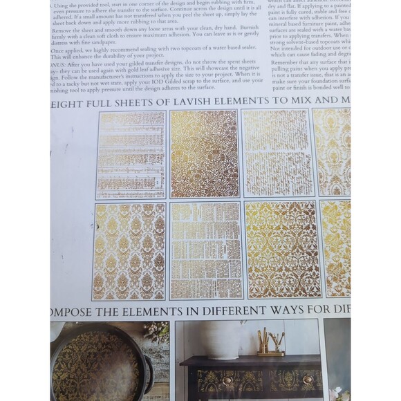 Iron Orchard Designs Etiquette Gilded Transfers NIP - Picture 4 of 5